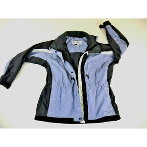 Columbia Blue Black Full Zip Winter Parka Core Jacket Coat Womens X Large
